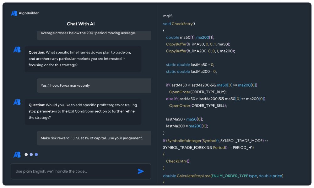 AlgoBuilder Chat Interface