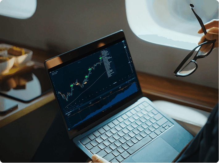 Investor using a computer